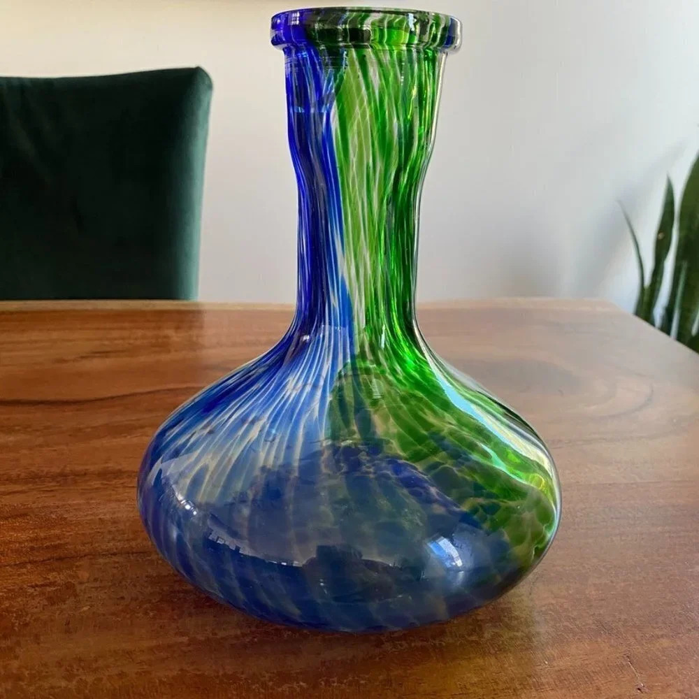 Blue Green Art Glass Decorative Vase